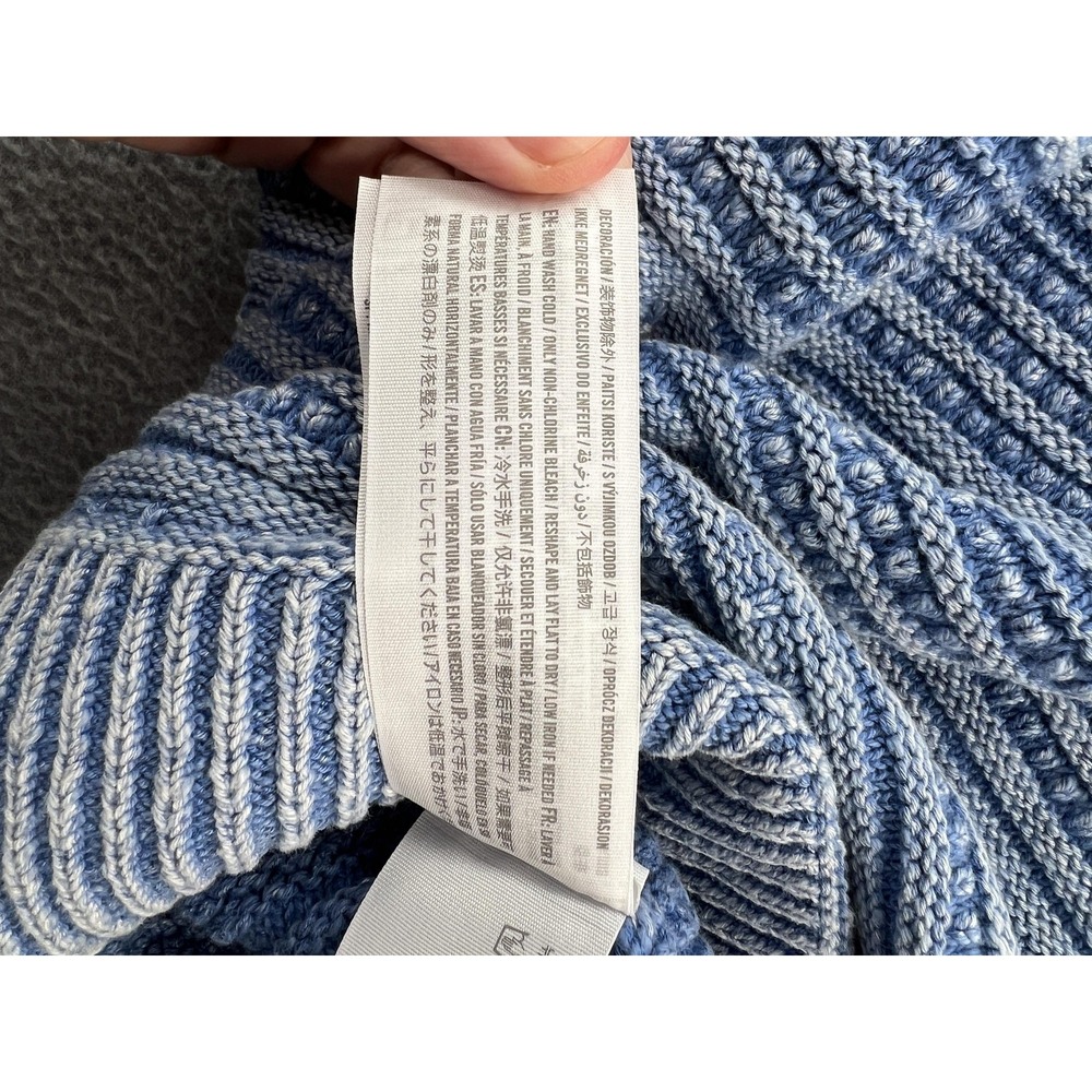 Abercrombie & Fitch Sweater Mens Medium Blue White Crewneck Pullover Striped - Picture 7 of 9